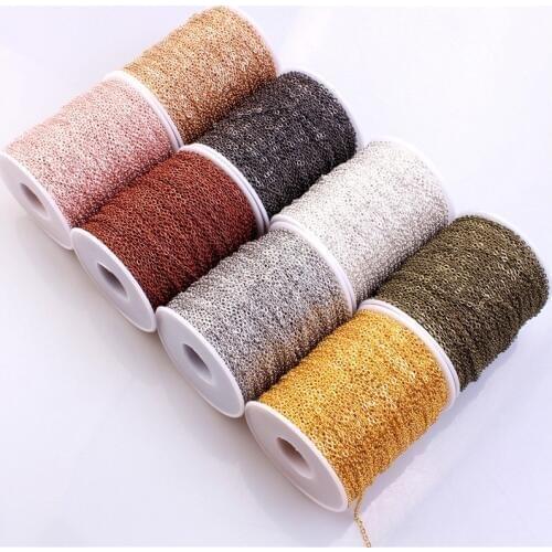 5 m/lot Silver/Gold/Bronze Plated Necklace Chain For Jewelry Making Findings DIY Necklace Chains Materials Handmade Supplies