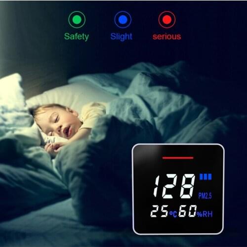 PM2.5 Detector Air Quality Detector Temperature Humidity Meter Gas Monitor LCD Screen Dust Thermometer Multi-Function Tool