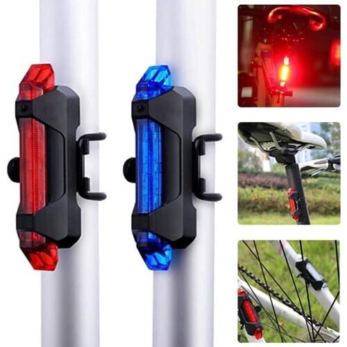 Mini Bicycle Light Waterproof Rear Tail Light LED USB Style Rechargeable or Battery Style Bike Cycling Portable Light