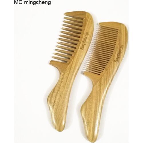 MC Brand Pure Handmade Wedding Columns Gift Green Sandalwood Wooden Comb Betangling Hair Combs Brush Hairbrush Craft Tarak