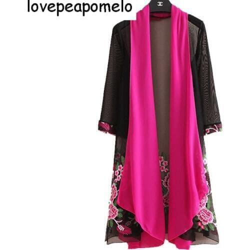 Lovepeapomelo2018 New Spring Female Plus Size Vintage Tasse Korean Loose Printing Cardigan Womens Fashion Coat D311