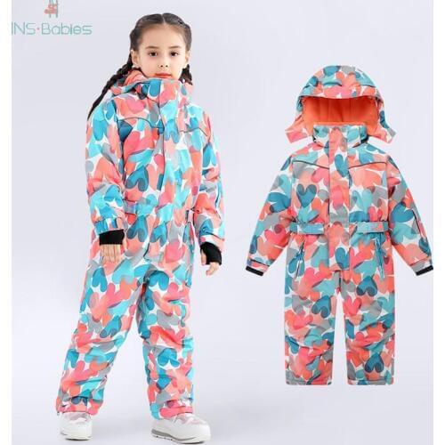 Baby Girl Clothes Winter Thicken Rompers Waterproof Snowsuit for boys&girls Warm Hoodie Windproof Clothes Ski Suit for girls