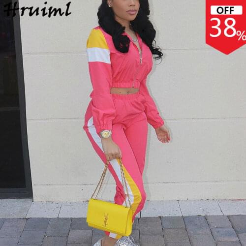 Two Peice Set for Women Fashion Long Sleeve Zipper Crop Top Elastic Waist Pants Sets Autumn Outfits Casual Lounge Wear Clothes