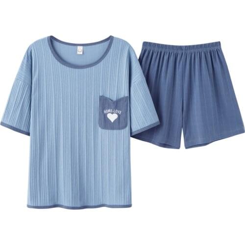 Womens Homewear Cute Cartoon Printed Pajamas Set Casual Short Sleeve T-Shirt Sleepwear Nightwear Set Summer Pyjama For Women Set