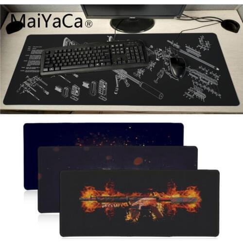 MaiYaCa Non Slip PC Gun parts Csgo mouse pad gamer play mats Large Gaming Mouse Pad Lockedge Mouse Mat Keyboard Pad
