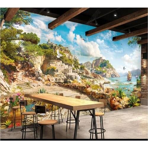 Papel de parede Retro European Landscape 3d wallpaper mural,living room bedroom wall papers home decor