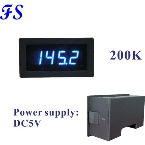 Ohm Panel Meter Resistor 200K Digital Resisitance Meter 200K Supply Voltage DC 5V Ohmmeter Resistance Monitor 0.56'' LED Blue