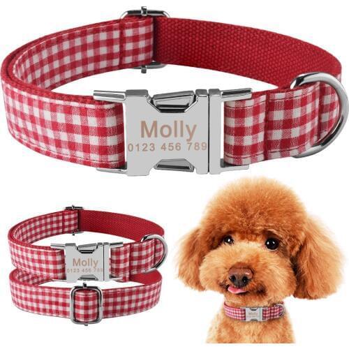 Small Puppy Medium Dog Large Pet Personalized Dog Collar Free Engraved Name Tag