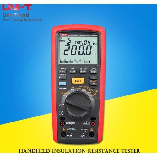UNI-T UT505B Handheld Insulation Resistance Tester; 1000V digital megger / true RMS / Analog bar graph