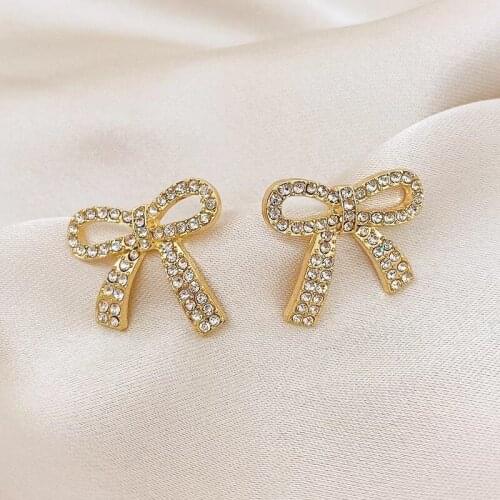 Small bow earrings exquisite Fashion Simple Jewelry Earrring Trend New elegant Fashion Stud Earrings Womens Geometric Earrings