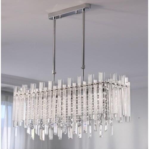 Youlaike Modern Crystal Chandelier For Dining Room Rectangle Home Decoration Lighting Fixtures LED Lustres De Cristal