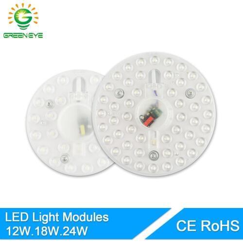 GreenEye LED Modern Ceiling Light 220V 12W 18W 24W Led Panel Light Downlight LED Board Source Replacement Ceiling Lamp Bulb