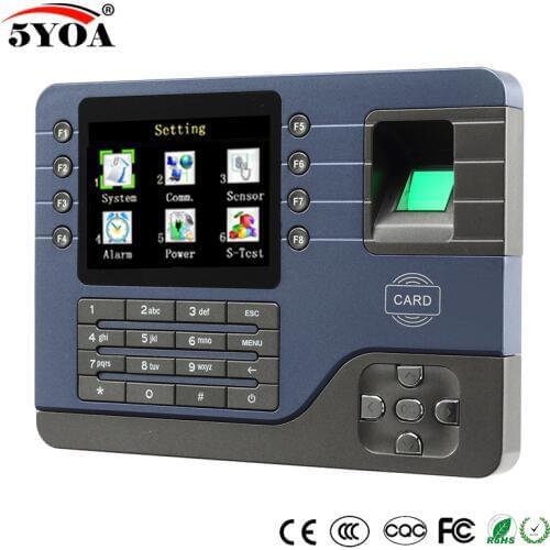 TCP IP Biometric Fingerprint Time Attendance Clock Recorder Employee Digital Electronic English Reader Machine USB RFID ID Card