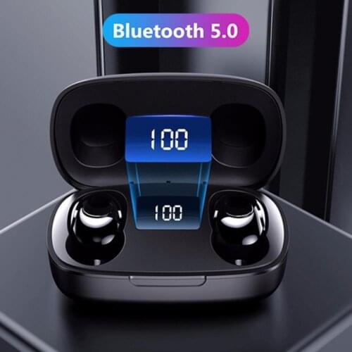 TWS Bluetooth 5.0 Headphone Stereo Wireless Earbuds 9D Stereo Sports Waterproof Earbuds Headset with Microphone Gaming Headset