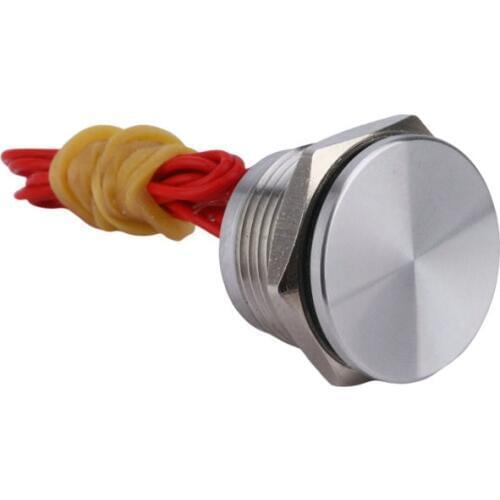 16mm Waterproof Push Button Momentary Flat Flush Underwater Use Wired Silver IP68 metal Piezo Switch push button