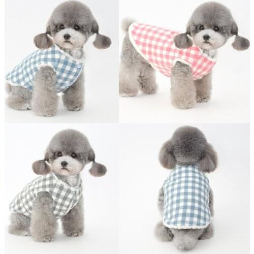 Winter Dog Vest Plaid Coat Cat Puppy Chihuahua Yorkshire Clothes Poodle Bichon Pomeranian Maltese Schnauzer Clothing Dropship