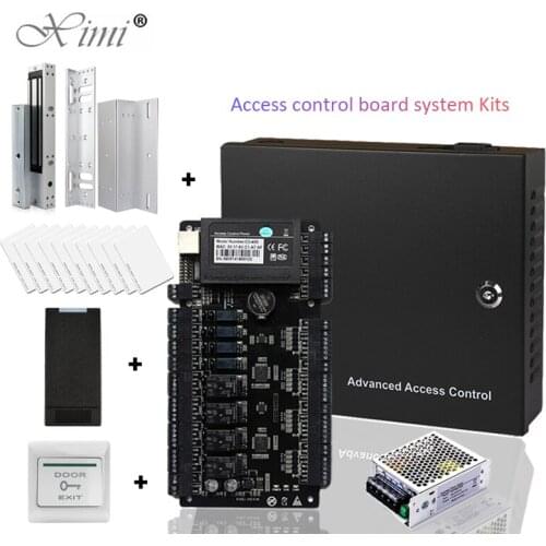 ZK 4 door TCPIP Access Control Board House Access Control Panel RFID Door Entry System Kits with Software Swipe Card Access
