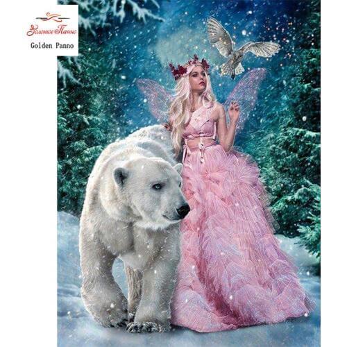 GOLDEN PANNO Diamond Painting Full Square 5D Diy Daimond Embroidery Diamant Mosaic Sale Displasy Broderie Diamant Elves bear 12