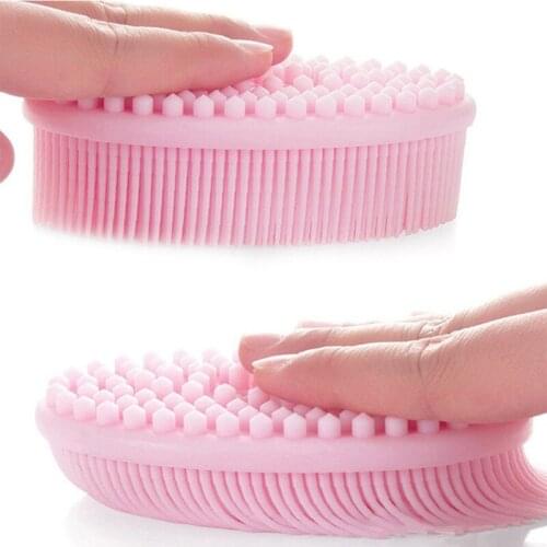 1pc Soft Silicone Bath Brush Massage Scrubber Gloves Full Body Brush for Body Cleaning Rubbing Hair Washing Comb Shower Brushes