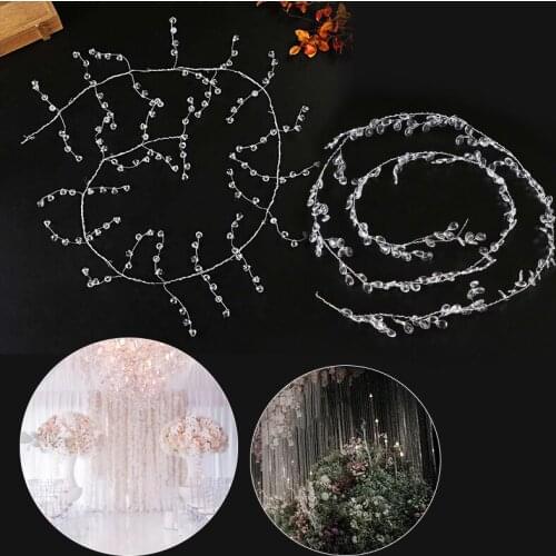 100/120/130/150cm Acrylic Crystal Beads Curtain Garland Crystal wire Branch String Shimmer Wedding Party Decoration Supplies