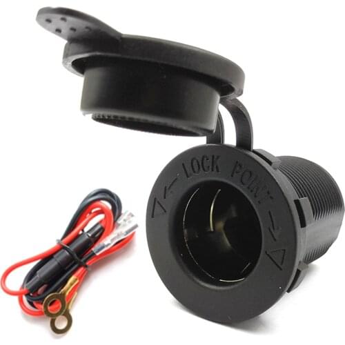 12V-24V Cigarette Lighter Socket Base Waterproof Plug Power Outlet Adapter for Car Boat Motorcycle Truck RV ATV D5