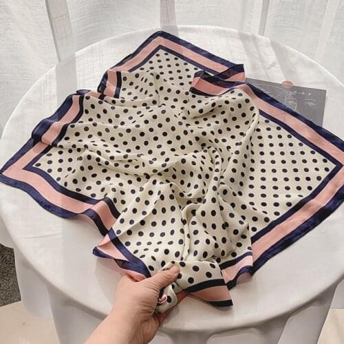 2021 Spring Square for Women Print Silk Feeling scarf Foulard Female Office Neckerchief Lady Bandana Square Neck Scarves Luxury