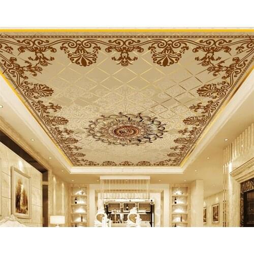 Custom 3D wallpaper Classic European Style Ceiling European Pattern Border Ceiling Mural Living Room Bedroom Decoration фотообои
