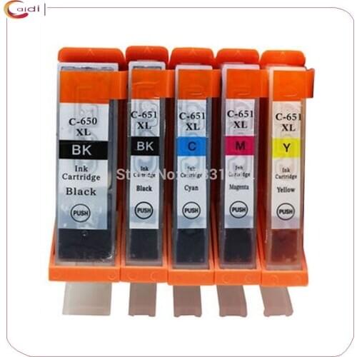 5PCS Compatible PGI-650 CLI-651 Ink Cartridge For Canon Printer Pixma Cartridges MG6460 MG7160 MX926 MX726 Ip7260 MG5460 Inkjet