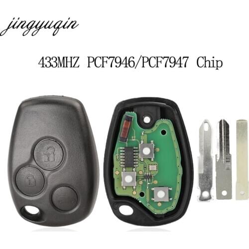 Jingyuqin Remote Car Key 434MHZ PCF7946 Chip For Renault Trafic Vivaro Primastar Movano 3 Button Keyless Replacement Control Fob