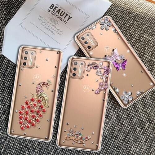 Shiny Case For Motorola Moto G9 Plus G 5G Stylus E7 G6 G7 G8 Play Plus One Action Vision Macro G8 Power Lite Case Diamond Cover