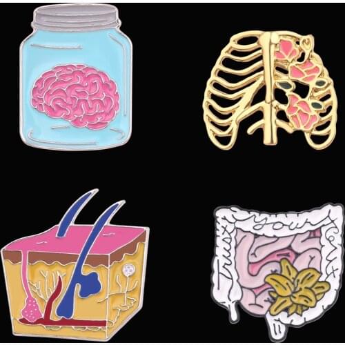 Capillary Brooch Badge Biomedical Teacher Enamel Doctor Nurse Costume Hat Pin Lapel Jewelry For Medical School Decorative Gifts