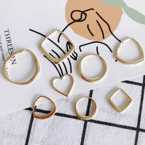 Trendy Alloy Irregular Round Rectangle Love Heart Pendant Simple All-match Ladies Necklace DIY Accessories Material
