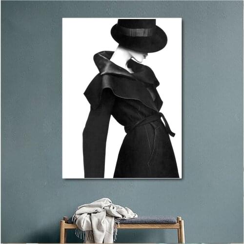 Black White Sexy Woman Canvas Painting Modern Wall Art Nordic Poster And Print Pictures For Living Room Home Decoration Unframed