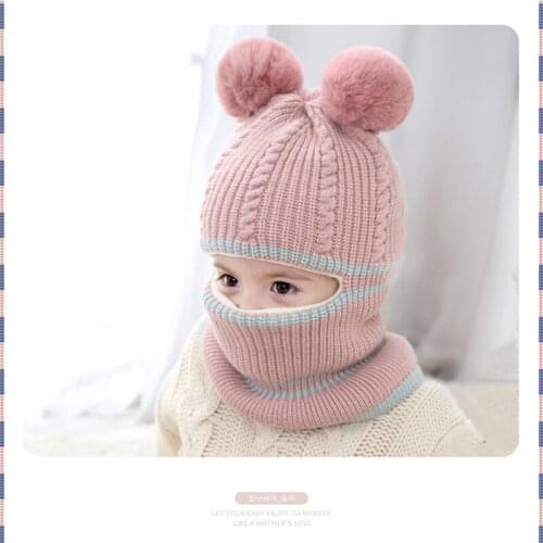 Childrens Winter Cap Infant Newborn Kids Baby Wool Knitted Hat For Cute Boys Girls 1-5 Years Ball Pompon Warm Soft No Fading