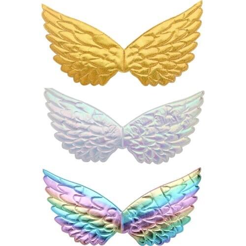 Kids Angel Wings Children Shiny Metallic Fairy Wings for Photography Props Masquerade Halloween Party Cosplay Costume Accessory