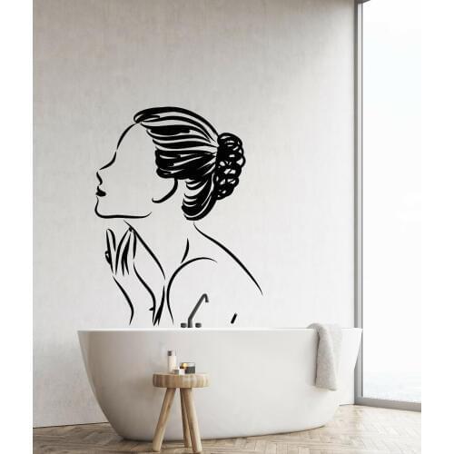 Naked Girls Relaxation Art Wall Decal Sexy Elegant Woman Bathroom Beroom Room Abstract Decor Stickers Removable Waterproor Z097