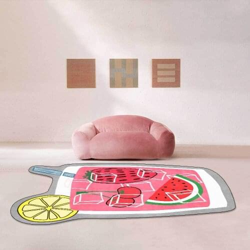 Cute Shaped Irregular Living Room Carpet Summer Pink Bedroom Carpet Large Area Mat 120x160cm Tatami Fruit Mat Rugs