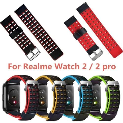 Leather Watch Strap For Realme Watch 2/2 Pro 22mm Watchband Adjustable Smart Watch Strap Replaceable Wristband For Realme Watch
