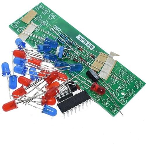 Red Blue Double Color Flashing Lights DIY Kit Strobe NE555 + CD4017 Electronic Practice Learning Kits Suite Parts Gift