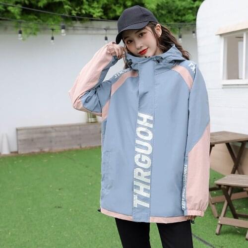 Jacket Womens Spring And Autumn BF Style Korean Loose And Versatile Top 2021 New Trendy Large Size Tooling Baseball Ladies Coat