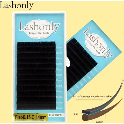 Lashonly Qeelase Matte Flat False Eyelash Extension Soft Ellipse Split Tips Cashmere Faux Mink Eyelash
