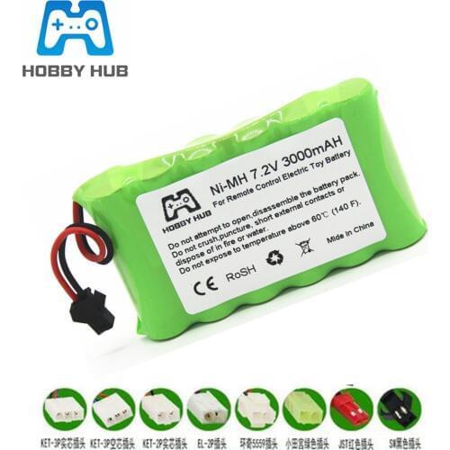 7.2v 3000mAh NiMH Battery For Rc toys Car Boat Tanks Trains Robot Gun Ni-MH AA 700mAh 2800mAh 7.2v Rechargeable Battery1to 10pcs
