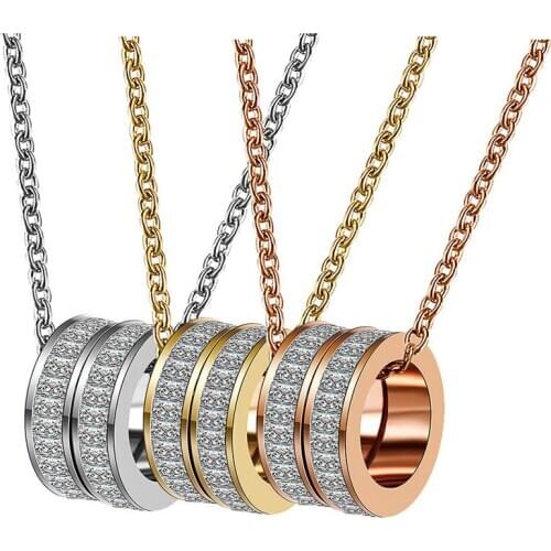 2021 New Titanium steel necklace female Crystal from Swarovskis 3 Colors Fine Jewelry For Women Fit Party