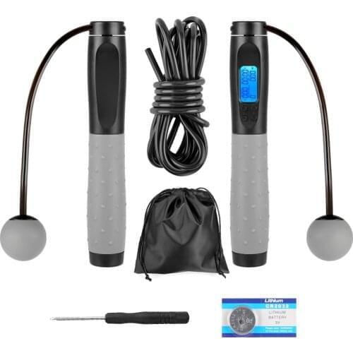 New Women Men Jump Ropes Adjustable Skipping Rope Digital Calorie Counter Ball Solid Indoor Outdoor Exercise Home Gym Use 2020