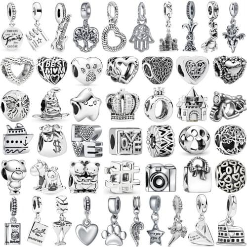 NEW Silver Color Heart Angel Lady DIY Pendant Beads Jewelry Accessories Gift Charm Bracelet making supplies