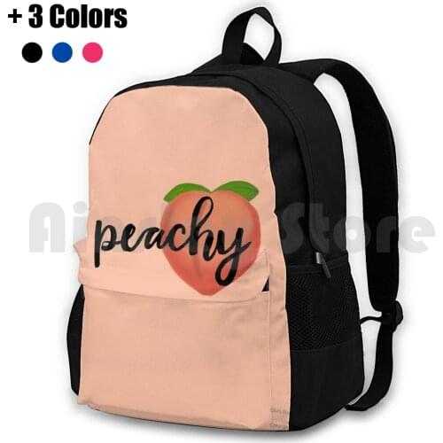 Peachy , Cute As A Peach Outdoor Hiking Backpack Waterproof Camping Travel Peach Peachy Phone Cute Funny Sexy Happy Cartoon