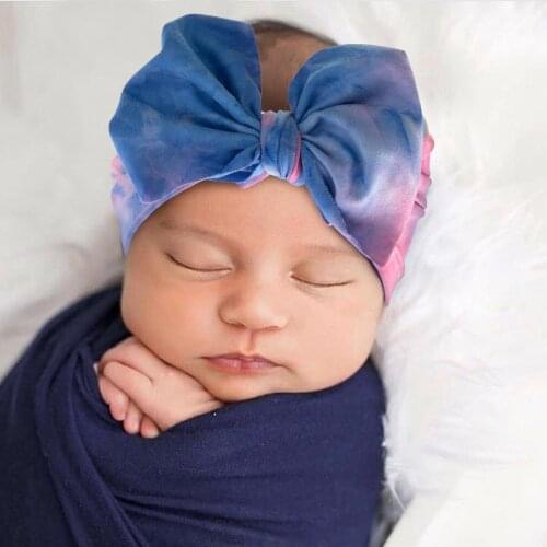 Baby Kids Cute Gradient Headband hairband Elastic Bowknot Boys Girls Newborn Infant Toddler Turban Bonnet Headwraps accessories