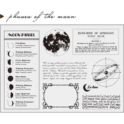 Phase of the moon Transparent Clear Silicone Stamp/Seal for DIY scrapbooking/photo album Decorative clear stamp A1283
