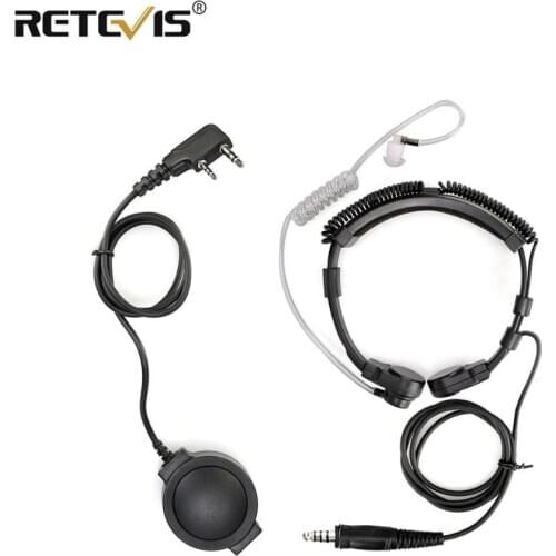 3-3 RETEVIS ETK006 Adjustable Tactical Throat Mic With PTT throat microphone Headphones Walkie Talkie For Airsoft Games