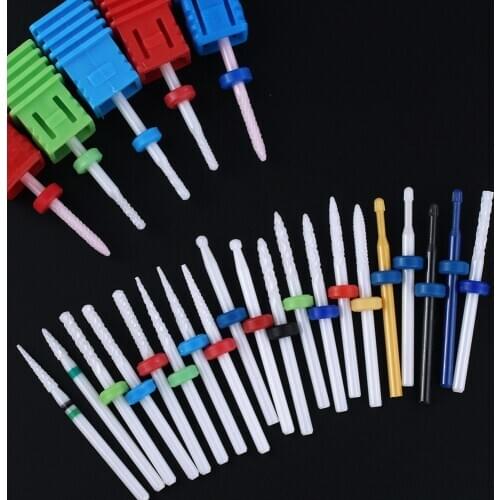 1pc Ceramic Nail Drill Bit Small Ball Milling Cutter Bits For Manicure Pedicure Pointed Apparatus Files Gel Polish Remove Tools